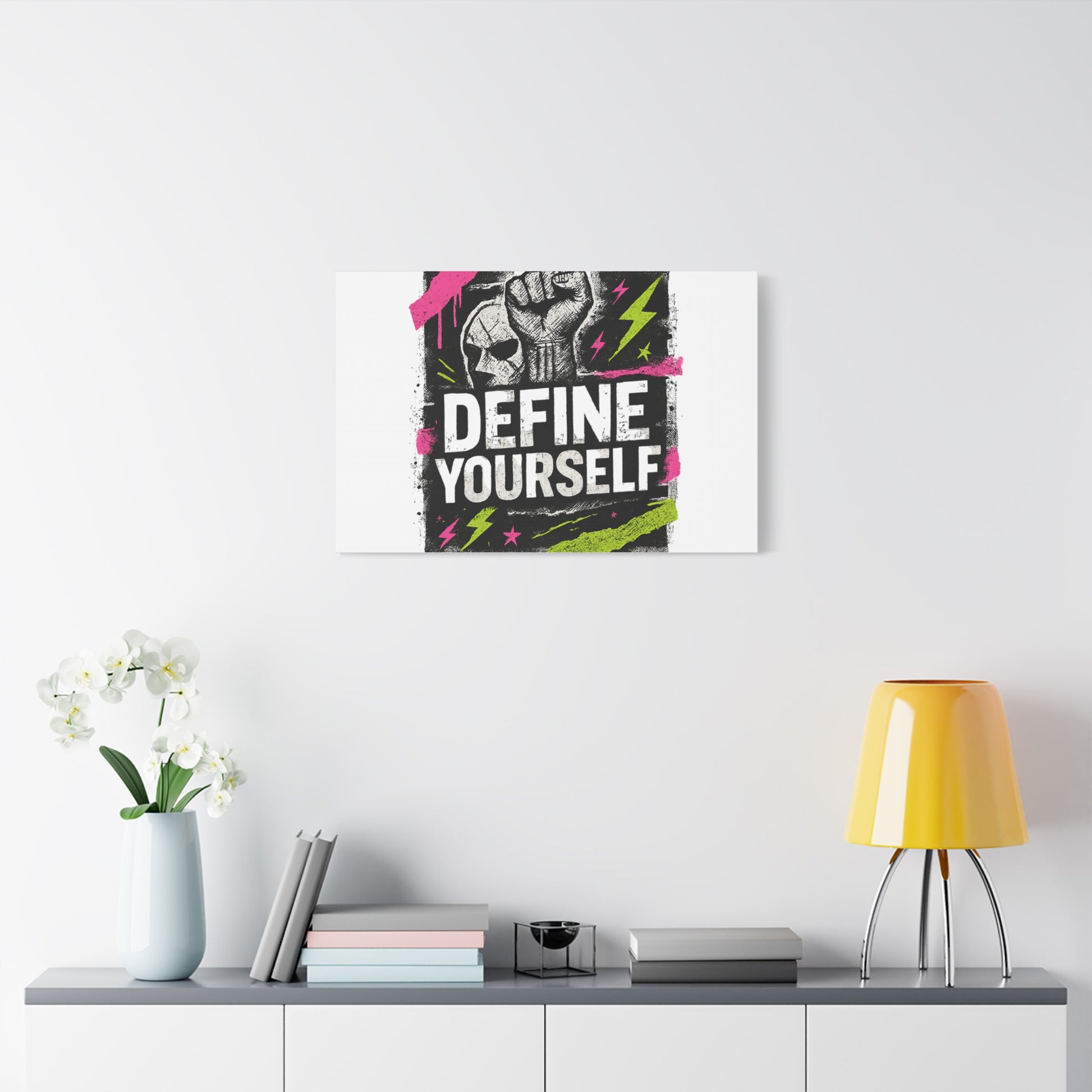 Define Yourself Canvas Wall Art — Bold Motivational Matte Print-Canvas-Haxberry-Printify