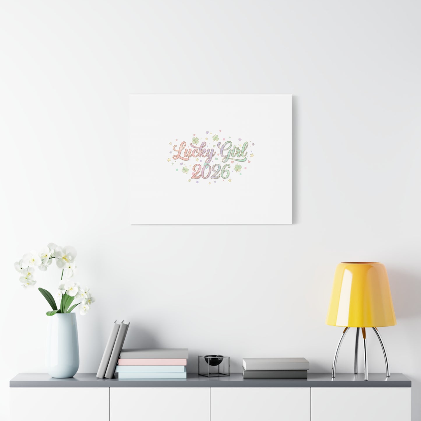 Lucky Girl 2026 Canvas | Manifest Luck, Lucky Charms Wall Art-Canvas-Haxberry-Printify