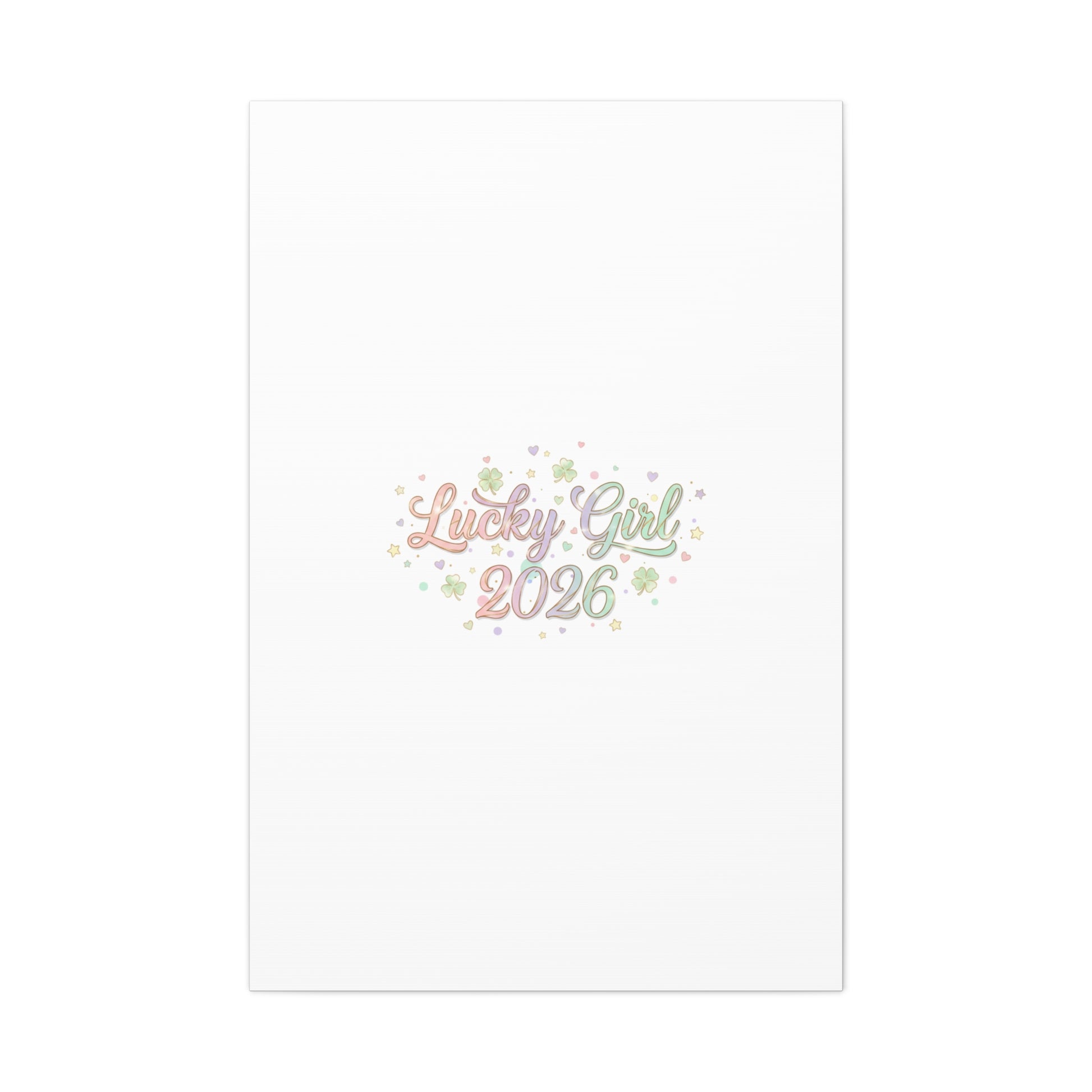 Lucky Girl 2026 Canvas | Manifest Luck, Lucky Charms Wall Art-Canvas-Haxberry-Printify
