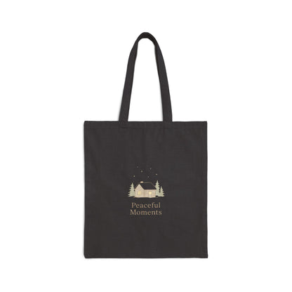 Peaceful Moments Canvas Tote — Cottage Scene Cotton Tote Bag-Bags-Haxberry-Printify