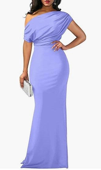 Womens Party Dress-Drees-Haxberry-Color:Lavender purple-Size:XL-Haxberry