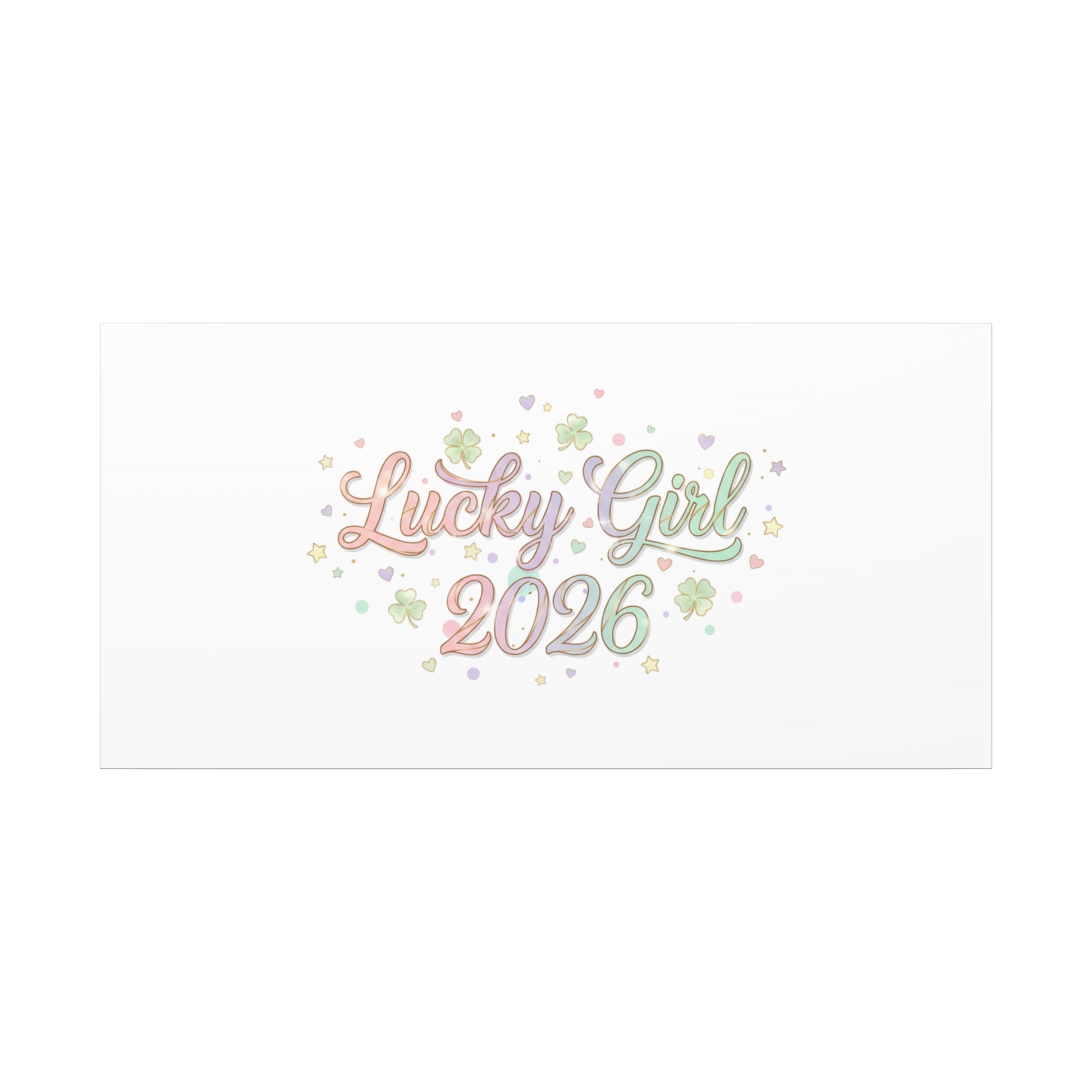 Lucky Girl 2026 Canvas | Manifest Luck, Lucky Charms Wall Art-Canvas-Haxberry-Printify