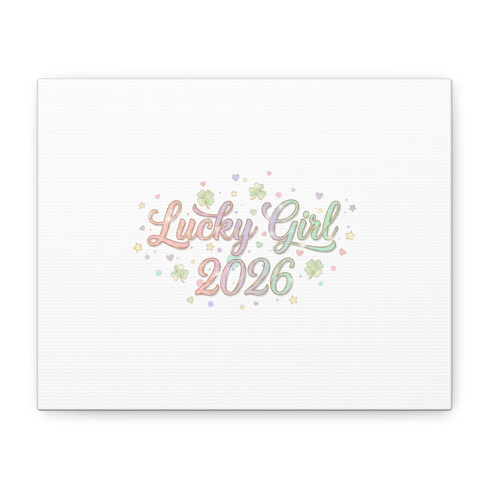 Lucky Girl 2026 Canvas | Manifest Luck, Lucky Charms Wall Art-Canvas-Haxberry-Printify