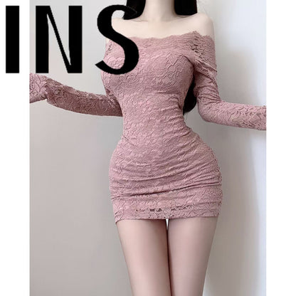 Womens Dress-Drees-Haxberry-Color:Childish pink hip skirt-Size:L 62.5-72.5kg-Haxberry