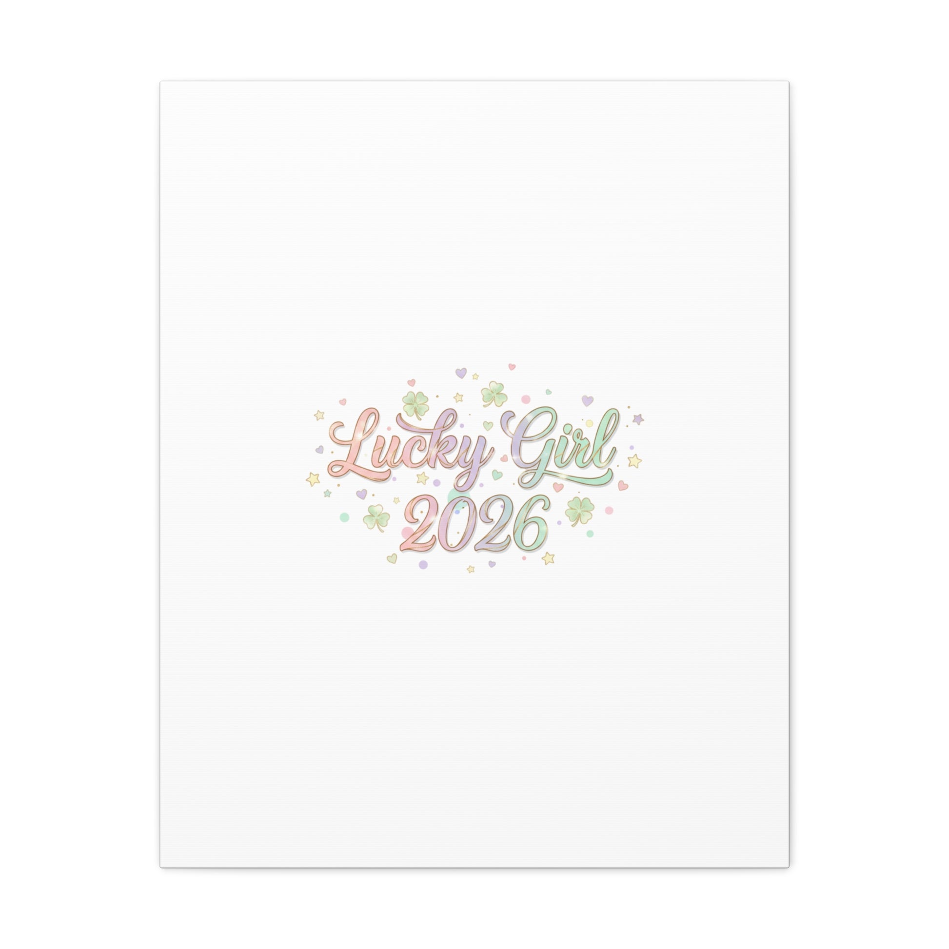 Lucky Girl 2026 Canvas | Manifest Luck, Lucky Charms Wall Art-Canvas-Haxberry-Printify