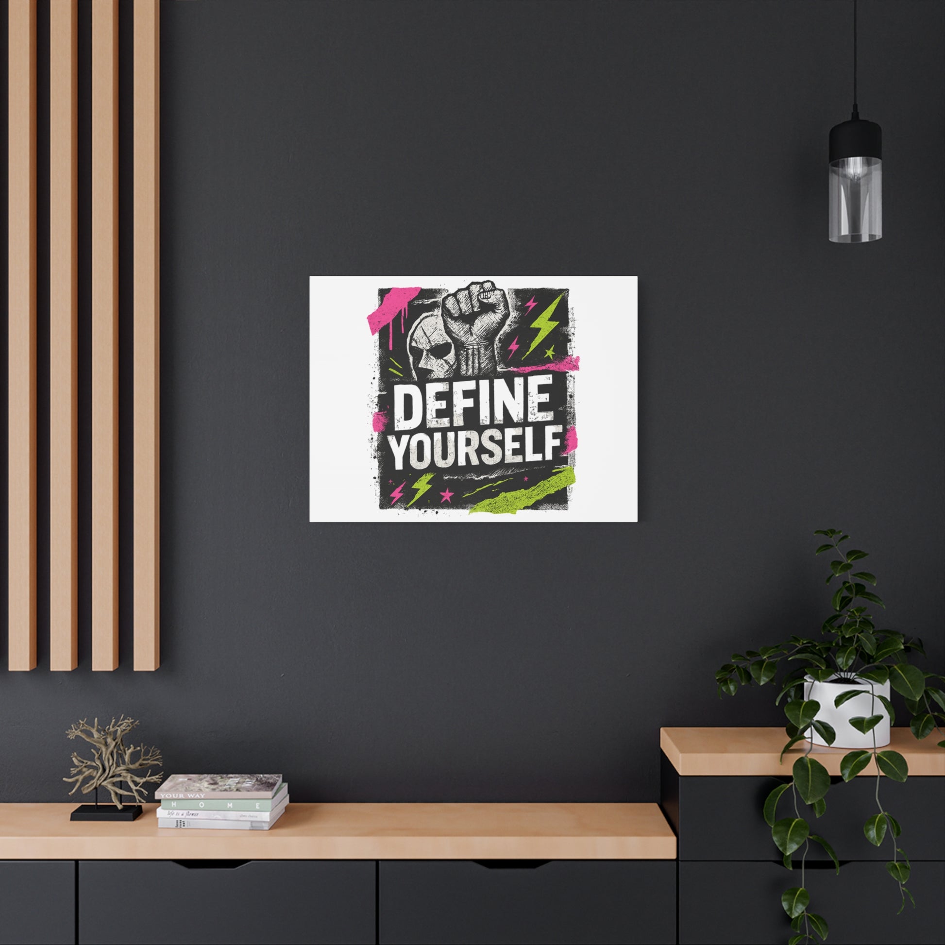 Define Yourself Canvas Wall Art — Bold Motivational Matte Print-Canvas-Haxberry-Printify