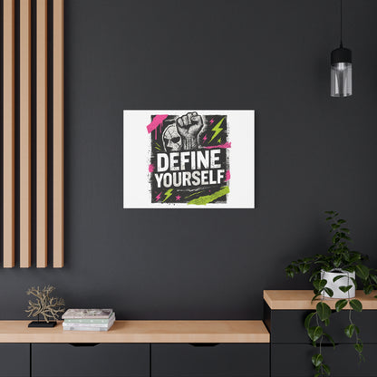 Define Yourself Canvas Wall Art — Bold Motivational Matte Print-Canvas-Haxberry-Printify