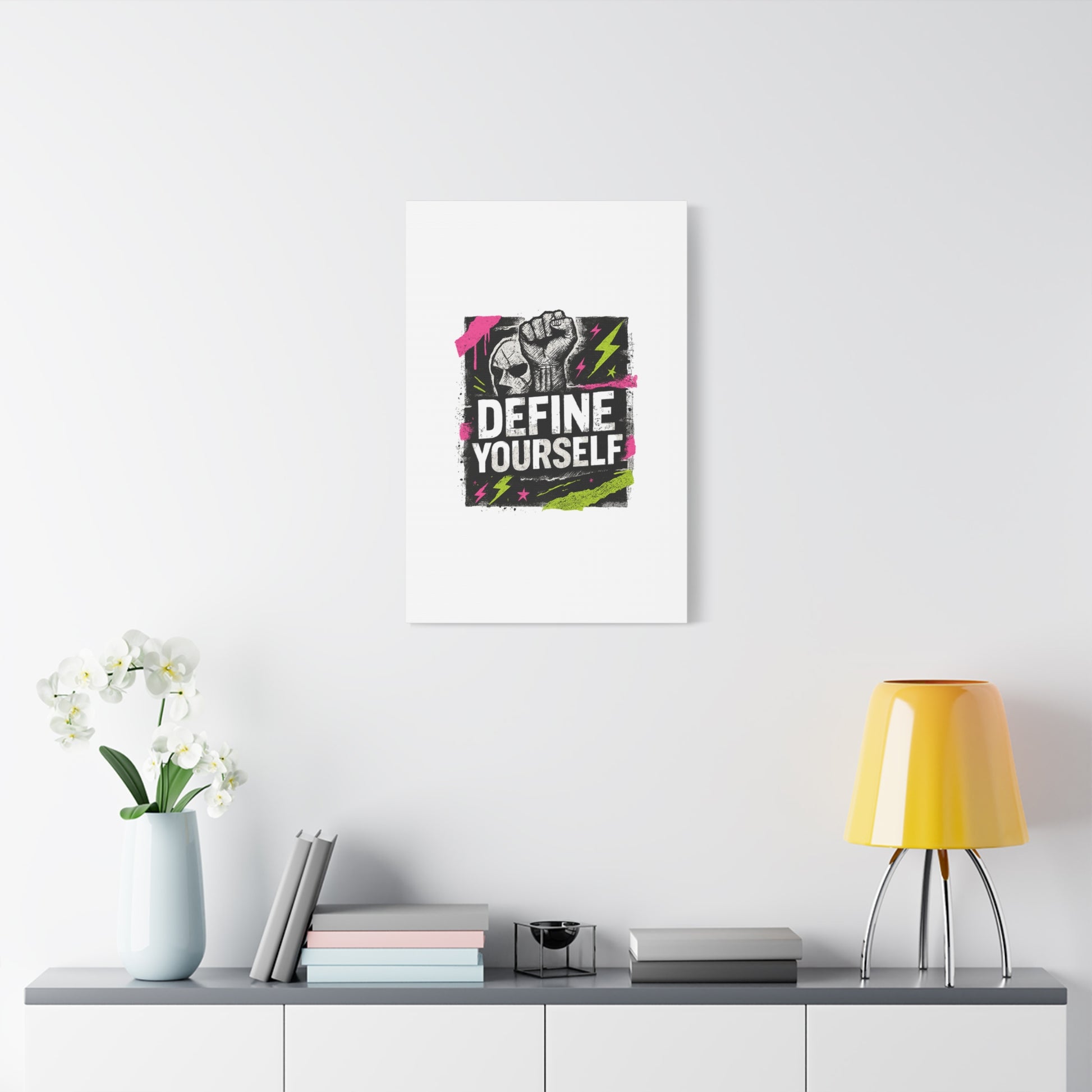Define Yourself Canvas Wall Art — Bold Motivational Matte Print-Canvas-Haxberry-Printify