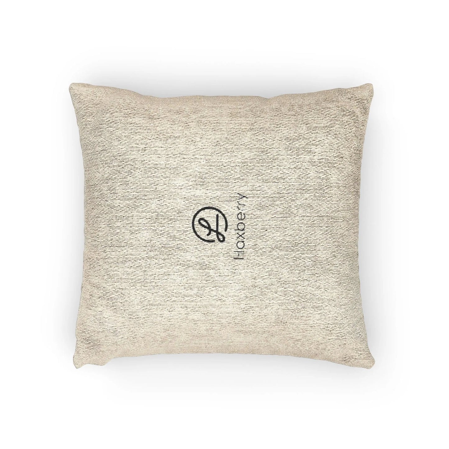 Woven Pillow — Neutral Handwoven Decorative Cushion with Subtle Logo-Pillow-Haxberry-Printify