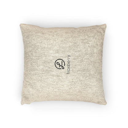 Woven Pillow — Neutral Handwoven Decorative Cushion with Subtle Logo-Pillow-Haxberry-Printify