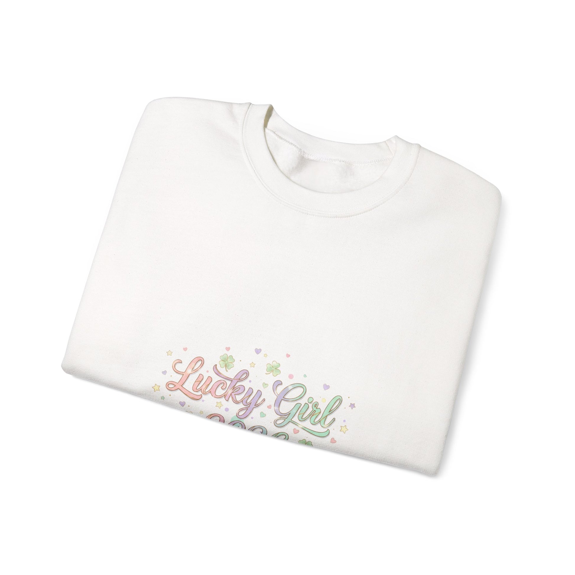 Lucky Girl 2026 Crewneck Sweatshirt | manifest luck, 2026 lucky charms-Sweatshirt-Haxberry-Printify