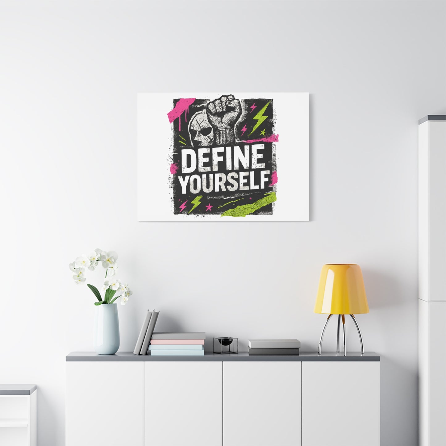 Define Yourself Canvas Wall Art — Bold Motivational Matte Print-Canvas-Haxberry-Printify