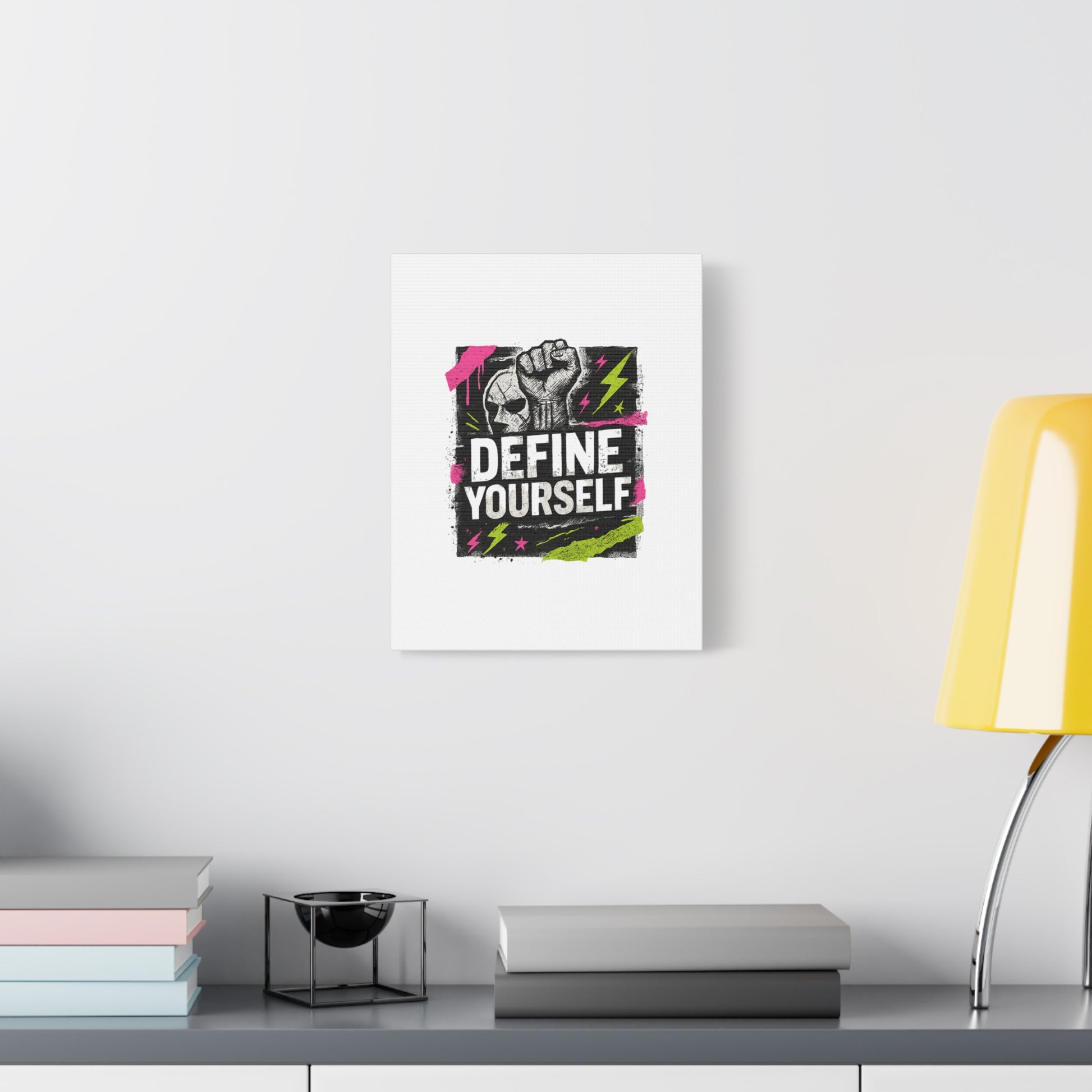 Define Yourself Canvas Wall Art — Bold Motivational Matte Print-Canvas-Haxberry-Printify