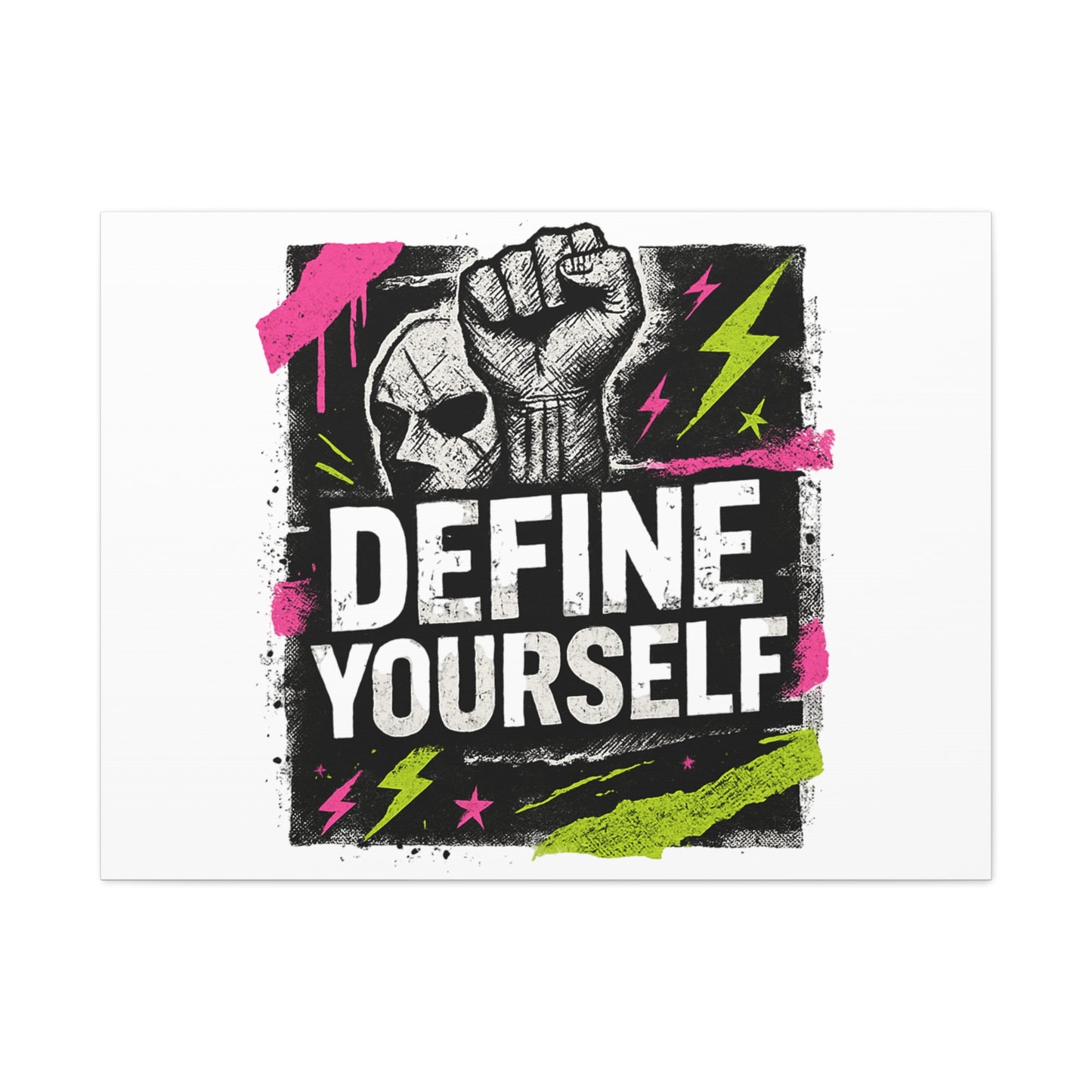 Define Yourself Canvas Wall Art — Bold Motivational Matte Print-Canvas-Haxberry-Printify