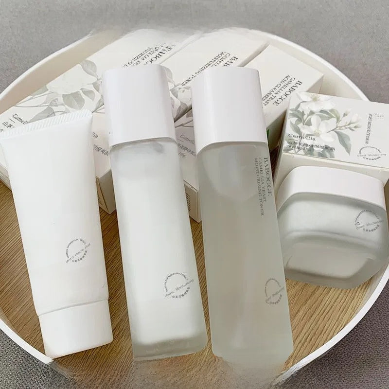 Camellia Yeast Skincare Set (Toner, Emulsion, Cream, Cleanser)-Others-Haxberry-Product specifications:Camellia Yeast 4pcs Set-Haxberry