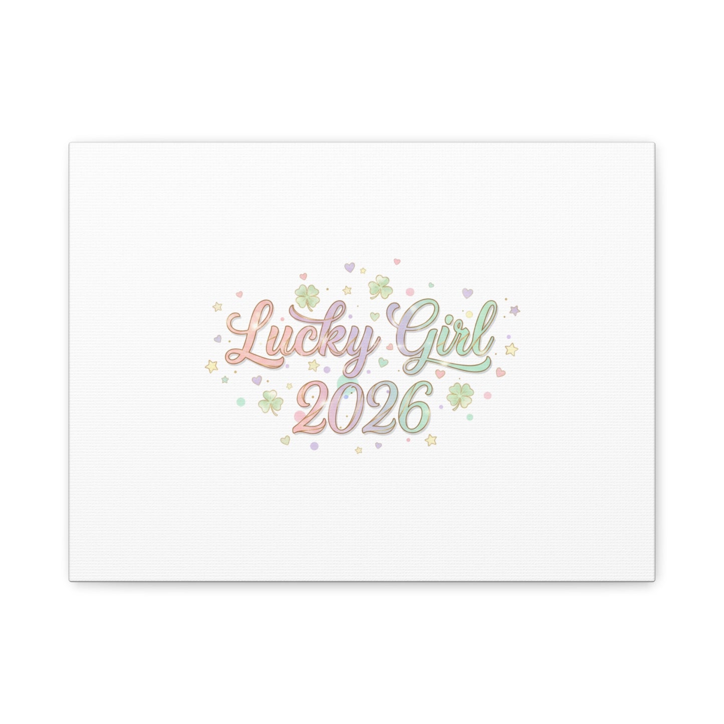 Lucky Girl 2026 Canvas | Manifest Luck, Lucky Charms Wall Art-Canvas-Haxberry-Printify