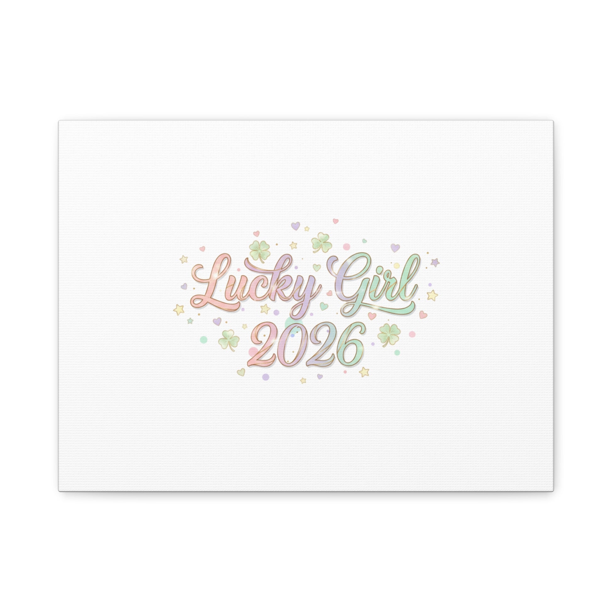 Lucky Girl 2026 Canvas | Manifest Luck, Lucky Charms Wall Art-Canvas-Haxberry-Printify