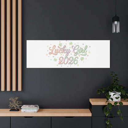 Lucky Girl 2026 Canvas | Manifest Luck, Lucky Charms Wall Art-Canvas-Haxberry-Printify