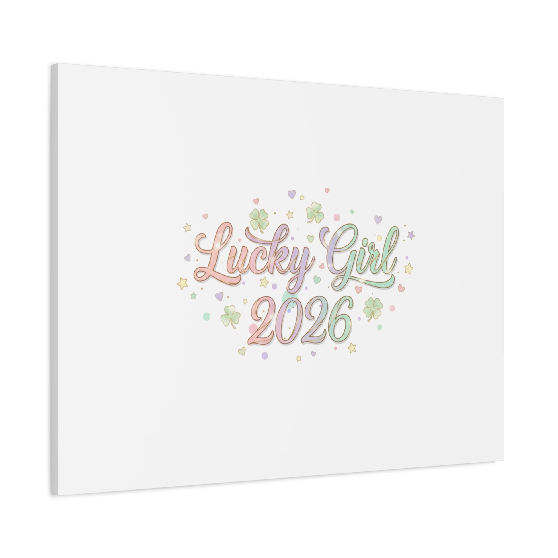 Lucky Girl 2026 Canvas | Manifest Luck, Lucky Charms Wall Art-Canvas-Haxberry-Printify