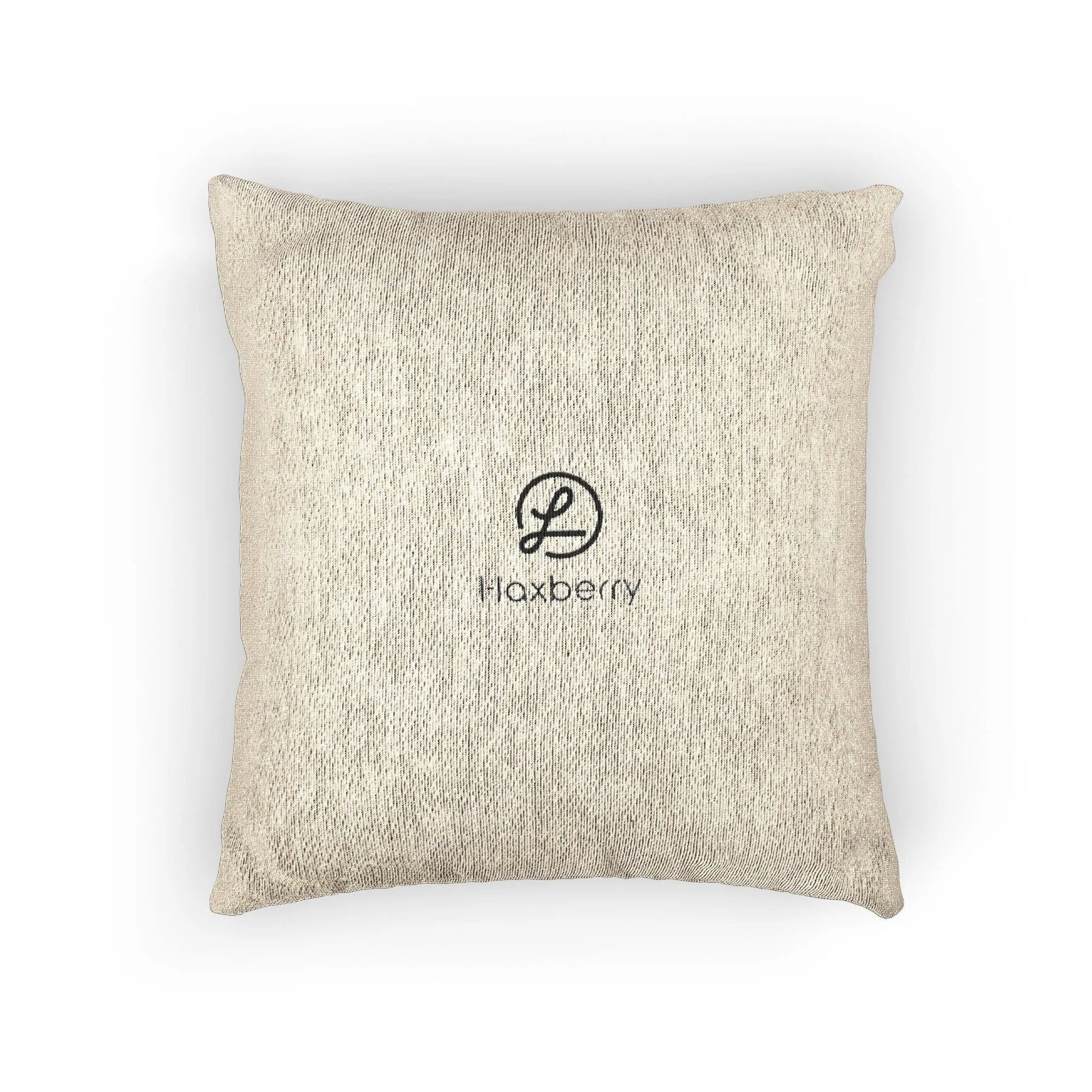 Woven Pillow — Neutral Handwoven Decorative Cushion with Subtle Logo-Pillow-Haxberry-Printify