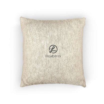 Woven Pillow — Neutral Handwoven Decorative Cushion with Subtle Logo-Pillow-Haxberry-Printify