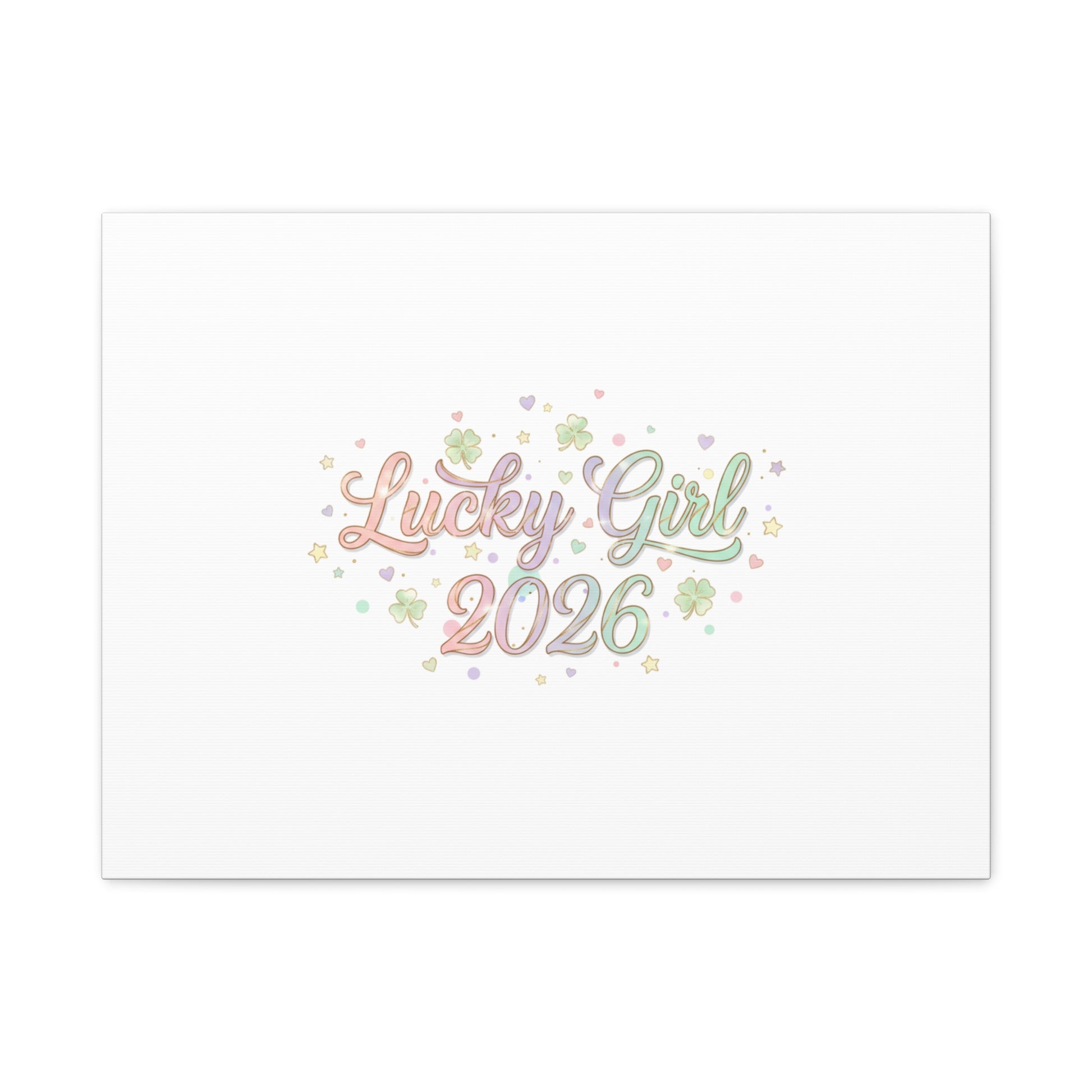 Lucky Girl 2026 Canvas | Manifest Luck, Lucky Charms Wall Art-Canvas-Haxberry-Printify