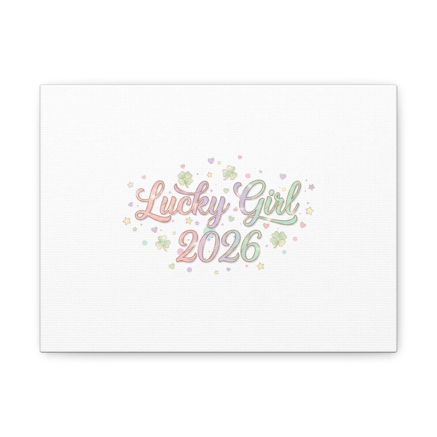 Lucky Girl 2026 Canvas | Manifest Luck, Lucky Charms Wall Art-Canvas-Haxberry-Printify