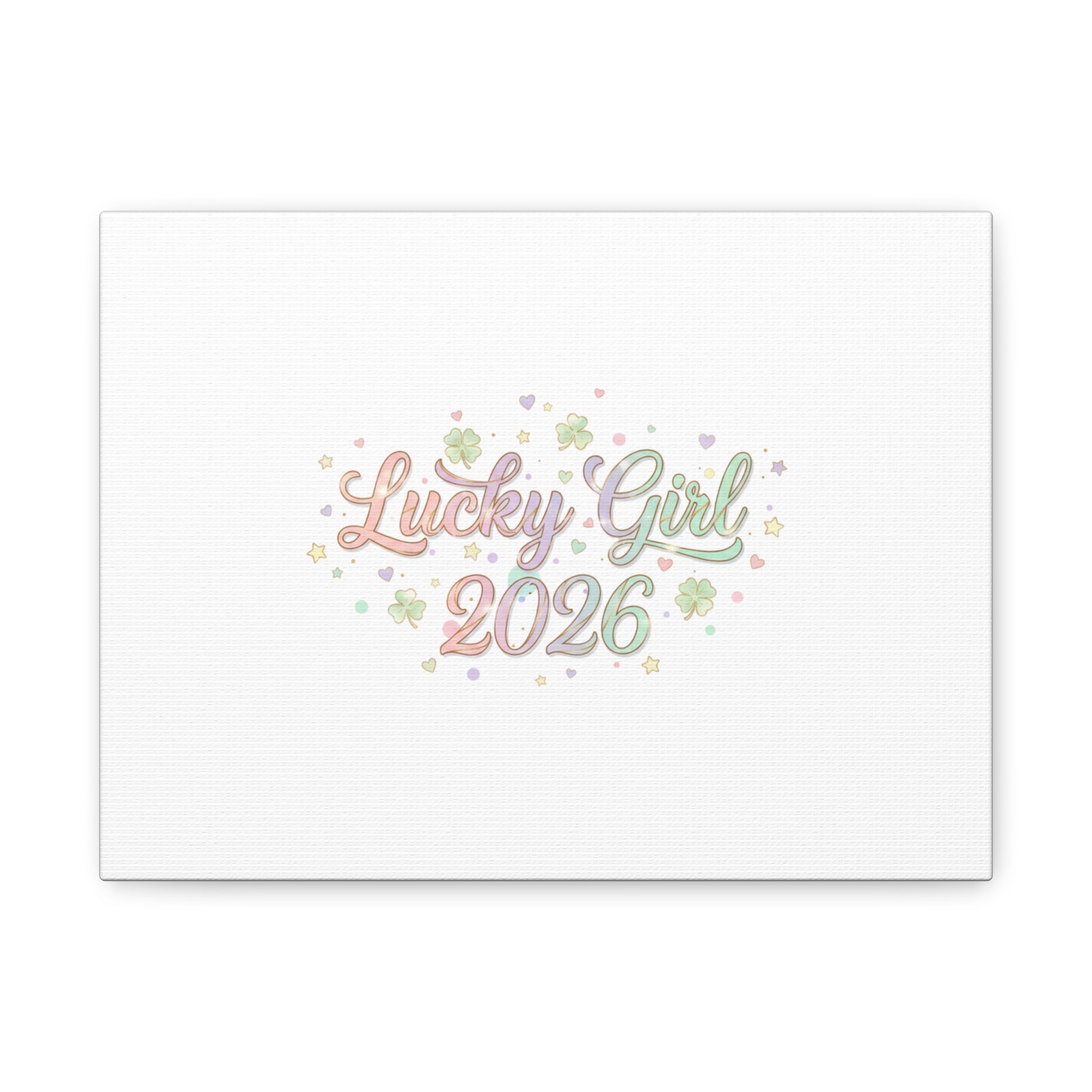 Lucky Girl 2026 Canvas | Manifest Luck, Lucky Charms Wall Art-Canvas-Haxberry-Printify