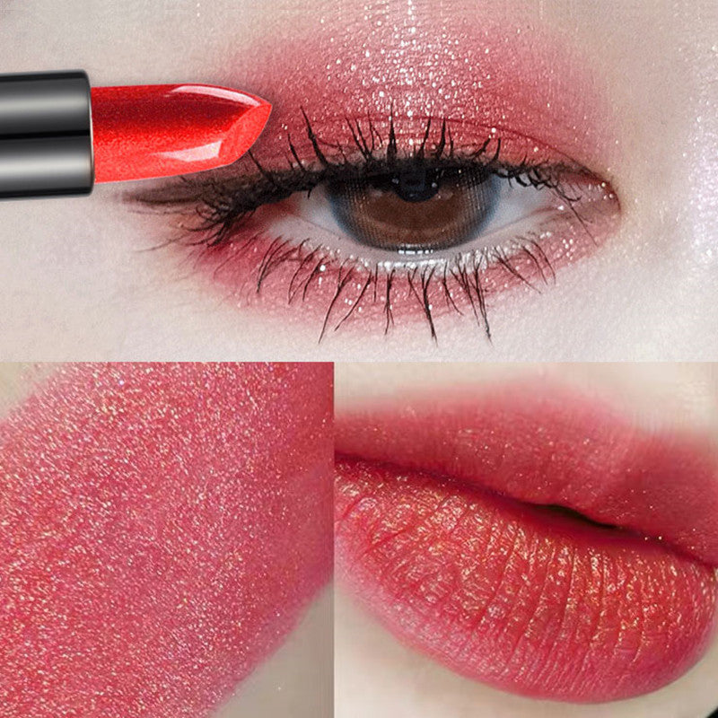 Fine glitter lipstick and eye shadow in one product