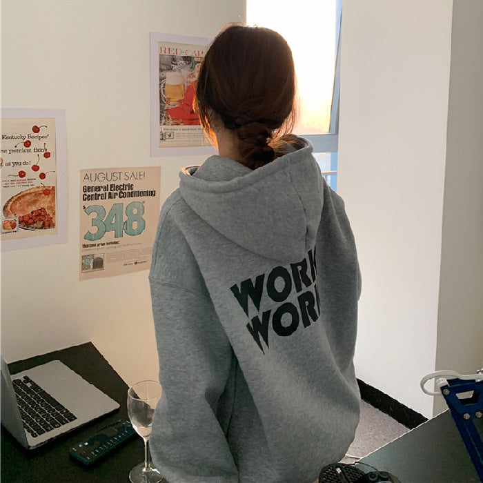 Womens Hooded Sweatshirt-Drees-Haxberry-Color:Light gray-Size:XXL-Haxberry