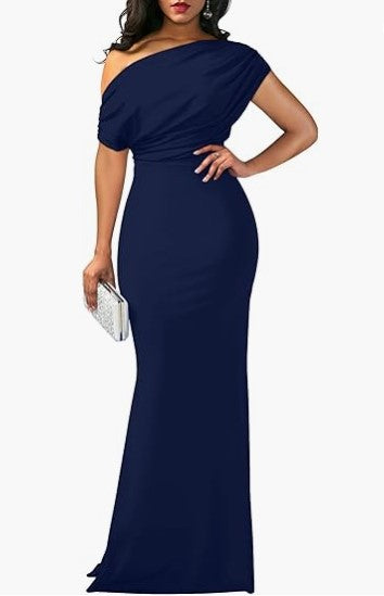 Womens Party Dress-Drees-Haxberry-Color:Navy blue-Size:XXL-Haxberry