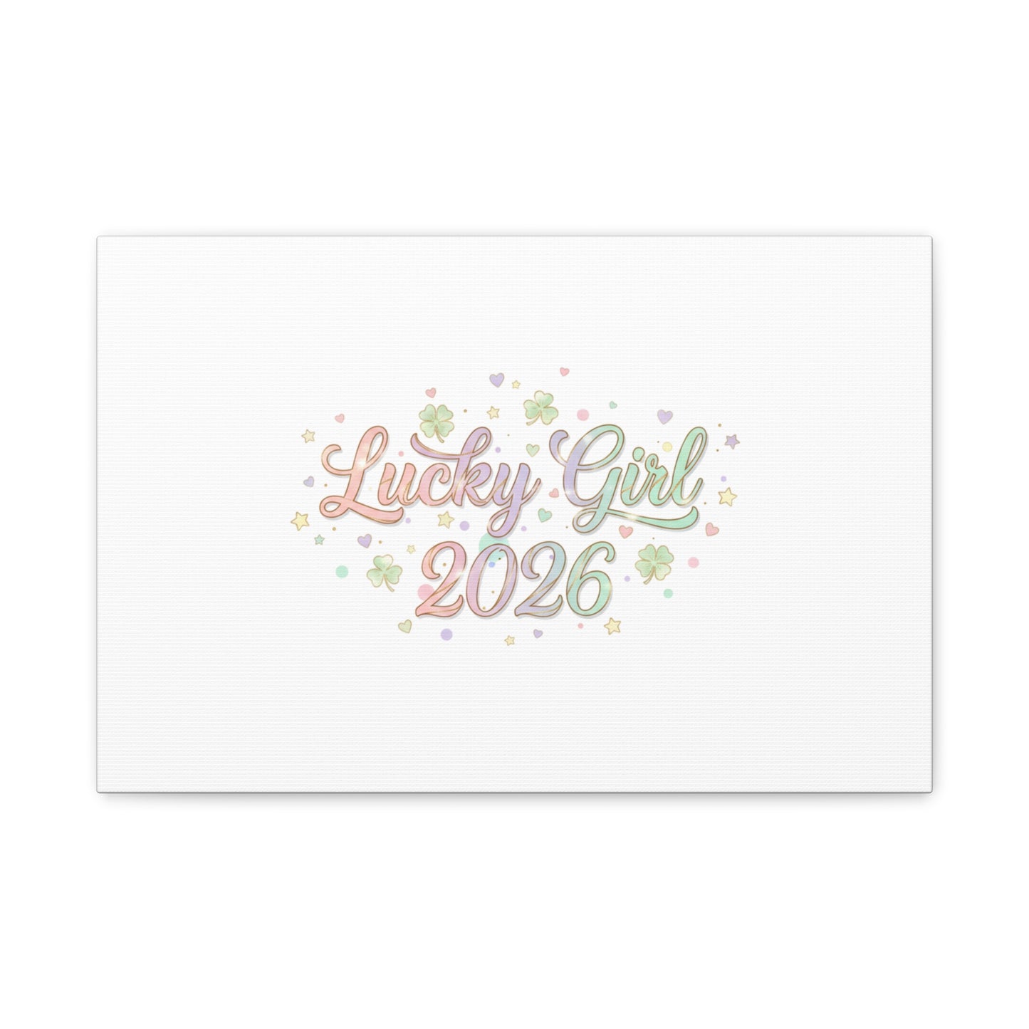 Lucky Girl 2026 Canvas | Manifest Luck, Lucky Charms Wall Art-Canvas-Haxberry-Printify