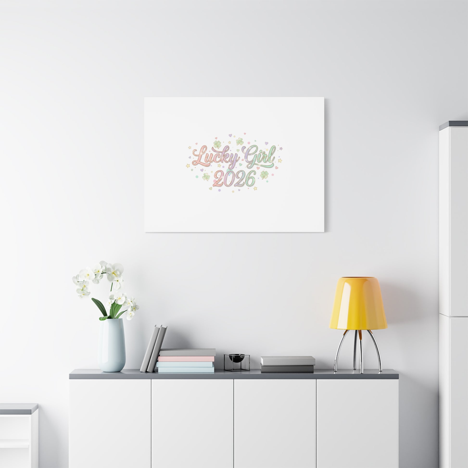 Lucky Girl 2026 Canvas | Manifest Luck, Lucky Charms Wall Art-Canvas-Haxberry-Printify