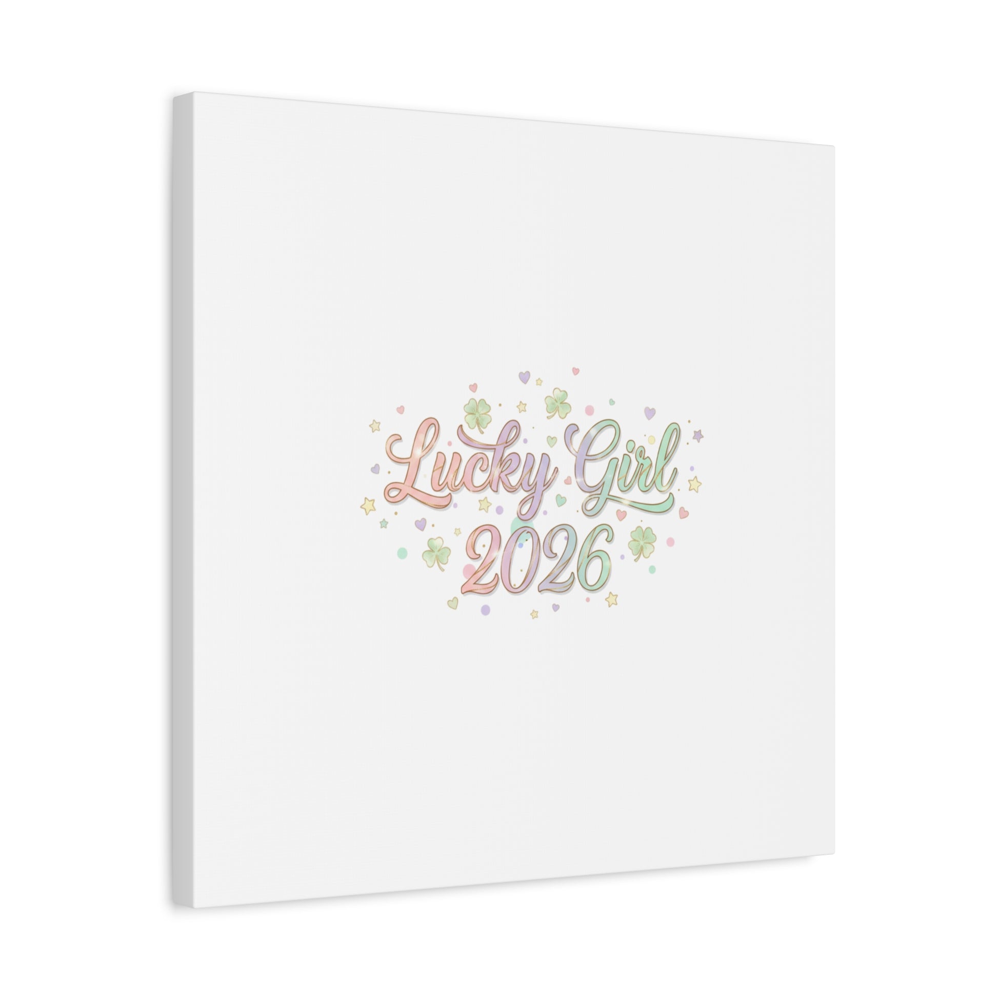 Lucky Girl 2026 Canvas | Manifest Luck, Lucky Charms Wall Art-Canvas-Haxberry-Printify