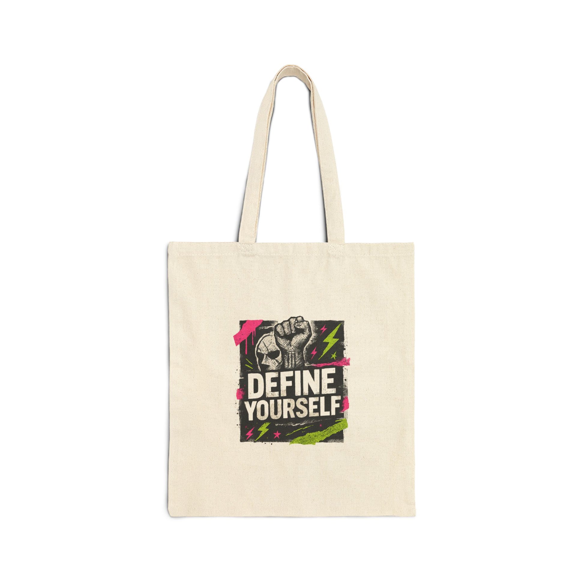 Define Yourself Canvas Tote Bag — Empowerment Graphic Eco-Friendly Shopper-Bags-Haxberry-Printify