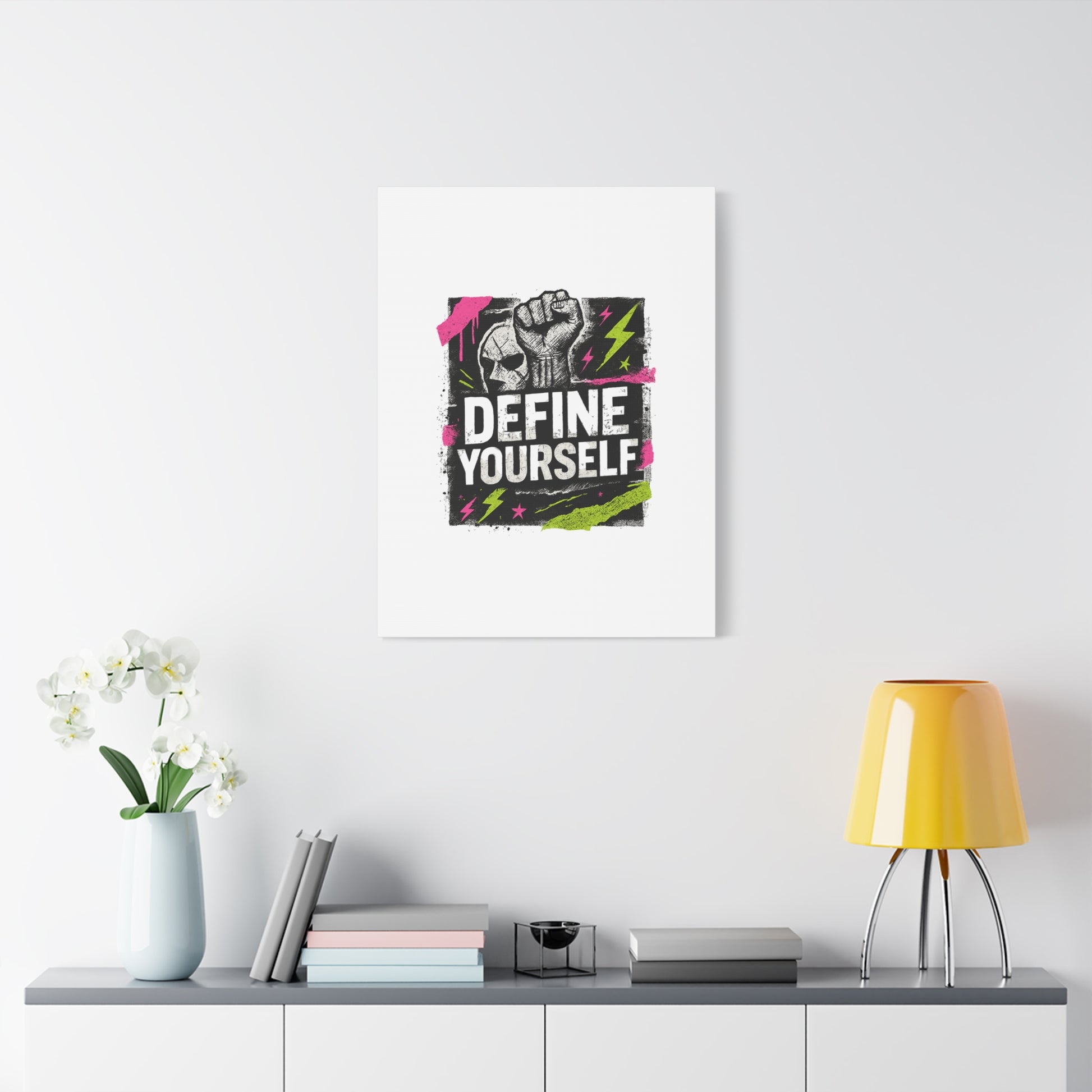 Define Yourself Canvas Wall Art — Bold Motivational Matte Print-Canvas-Haxberry-Printify