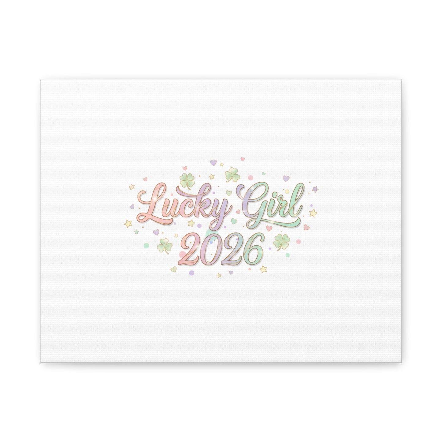 Lucky Girl 2026 Canvas | Manifest Luck, Lucky Charms Wall Art-Canvas-Haxberry-Printify