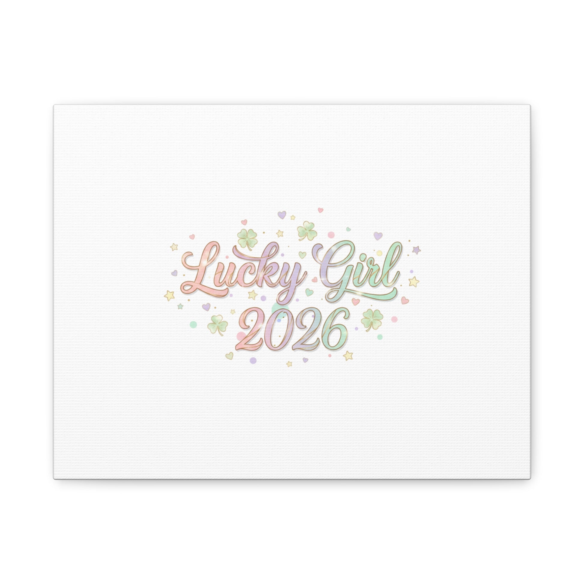 Lucky Girl 2026 Canvas | Manifest Luck, Lucky Charms Wall Art-Canvas-Haxberry-Printify