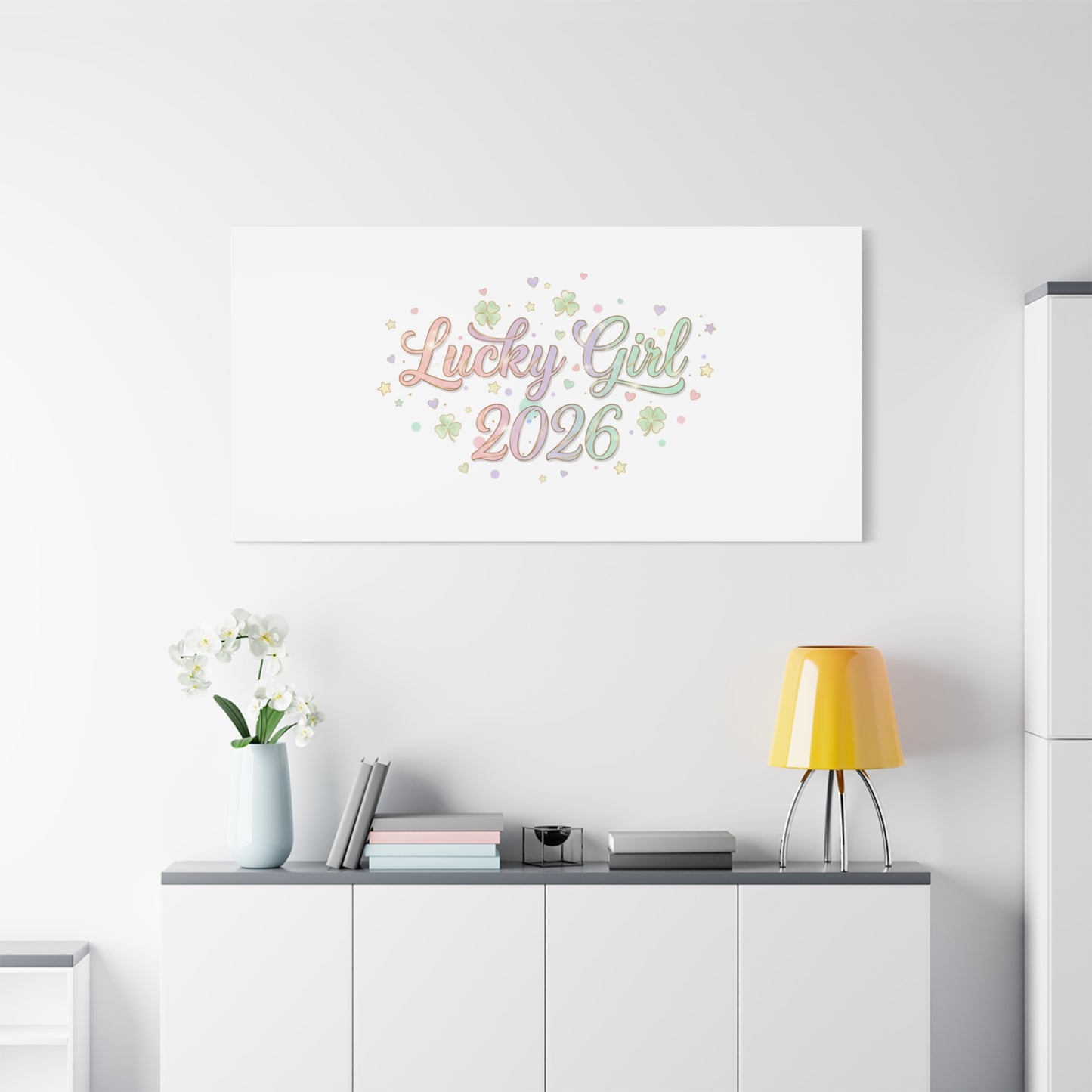 Lucky Girl 2026 Canvas | Manifest Luck, Lucky Charms Wall Art-Canvas-Haxberry-Printify