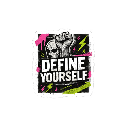 Define Yourself Kiss-Cut Sticker — Bold Punk Empowerment Decal-Paper products-Haxberry-Printify