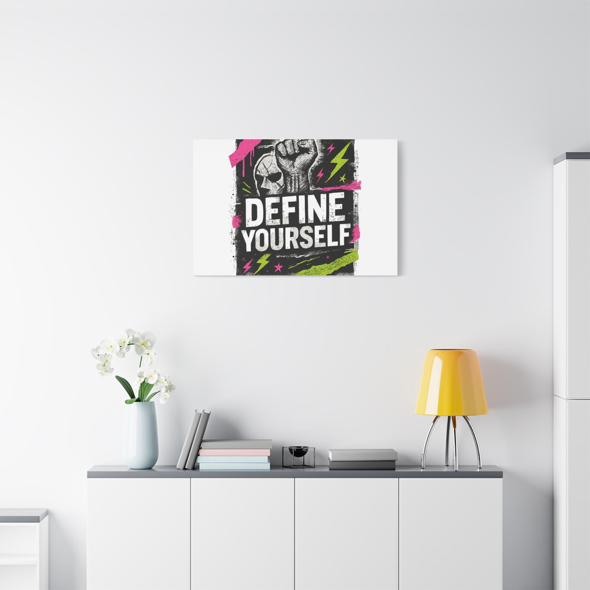 Define Yourself Canvas Wall Art — Bold Motivational Matte Print-Canvas-Haxberry-Printify
