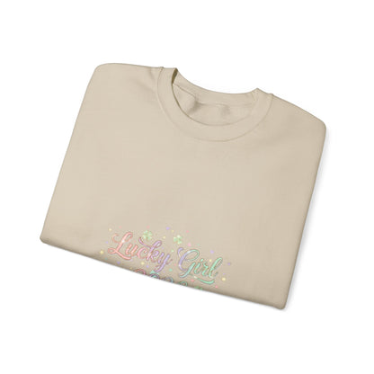Lucky Girl 2026 Crewneck Sweatshirt | manifest luck, 2026 lucky charms-Sweatshirt-Haxberry-Printify