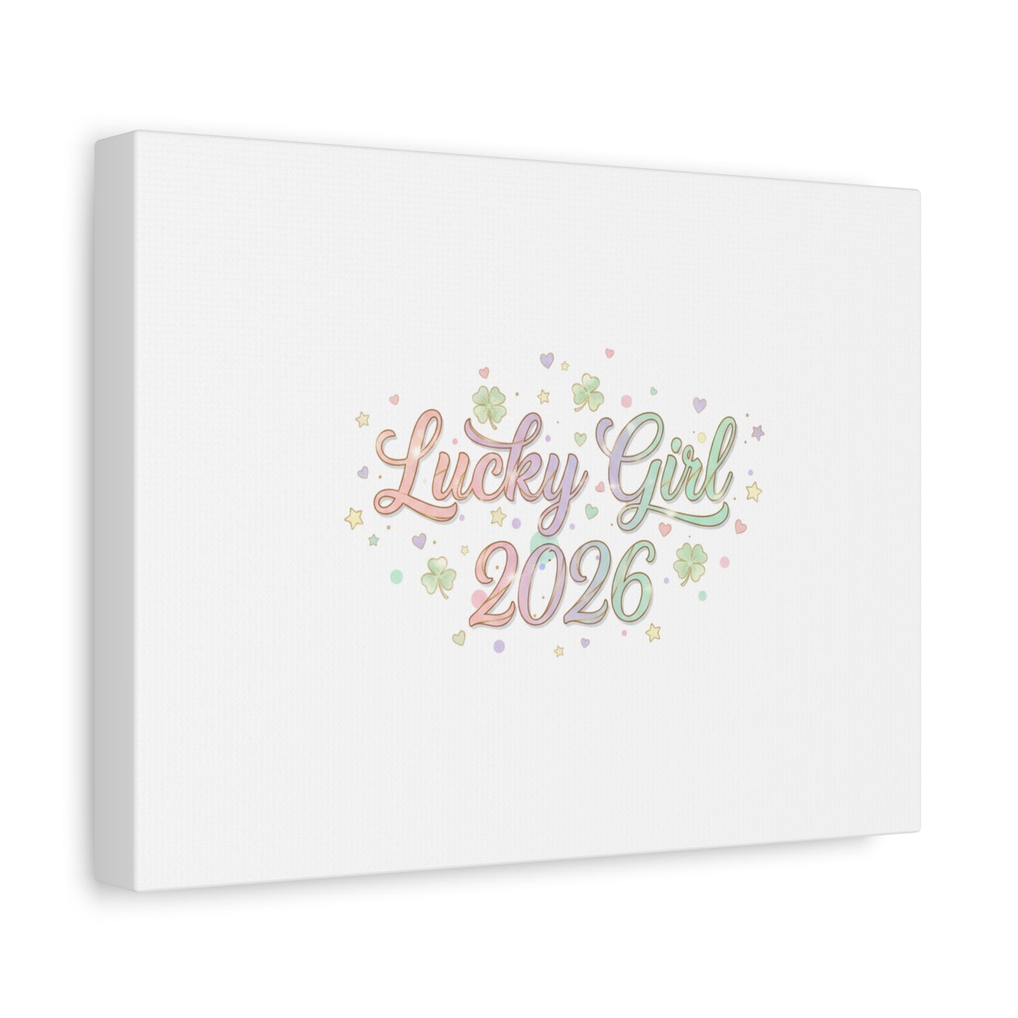 Lucky Girl 2026 Canvas | Manifest Luck, Lucky Charms Wall Art-Canvas-Haxberry-Printify