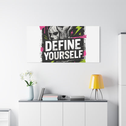 Define Yourself Canvas Wall Art — Bold Motivational Matte Print-Canvas-Haxberry-Printify