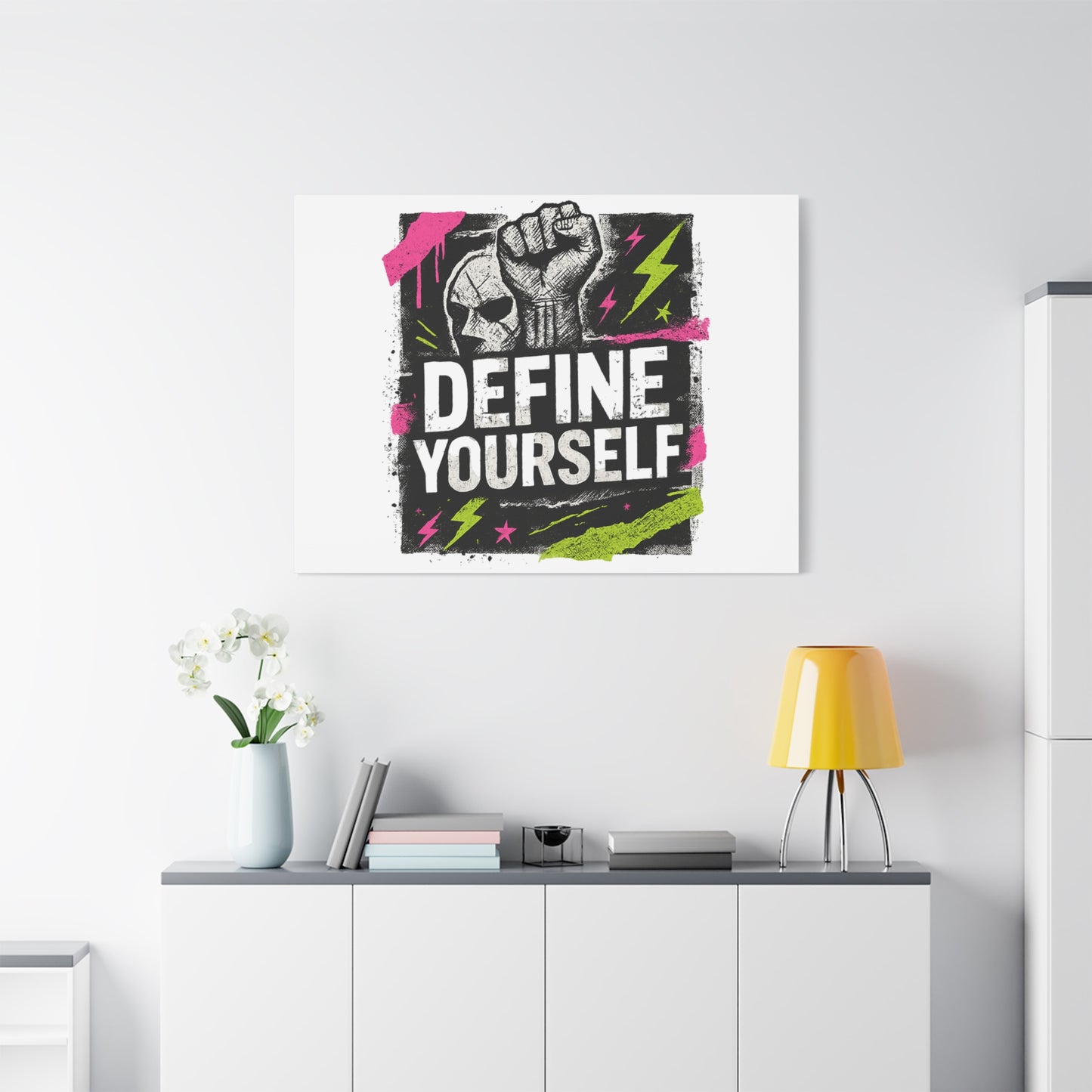 Define Yourself Canvas Wall Art — Bold Motivational Matte Print-Canvas-Haxberry-Printify