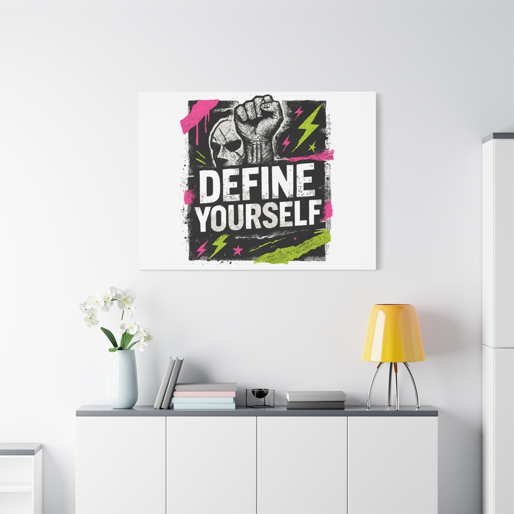 Define Yourself Canvas Wall Art — Bold Motivational Matte Print-Canvas-Haxberry-Printify