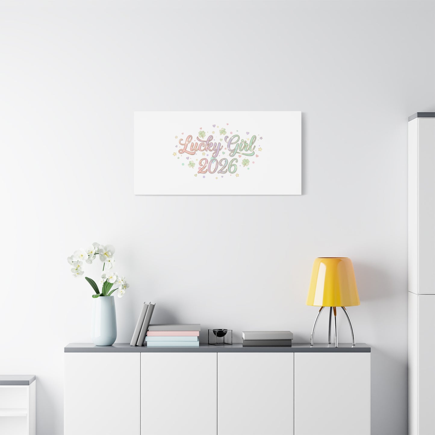 Lucky Girl 2026 Canvas | Manifest Luck, Lucky Charms Wall Art-Canvas-Haxberry-Printify