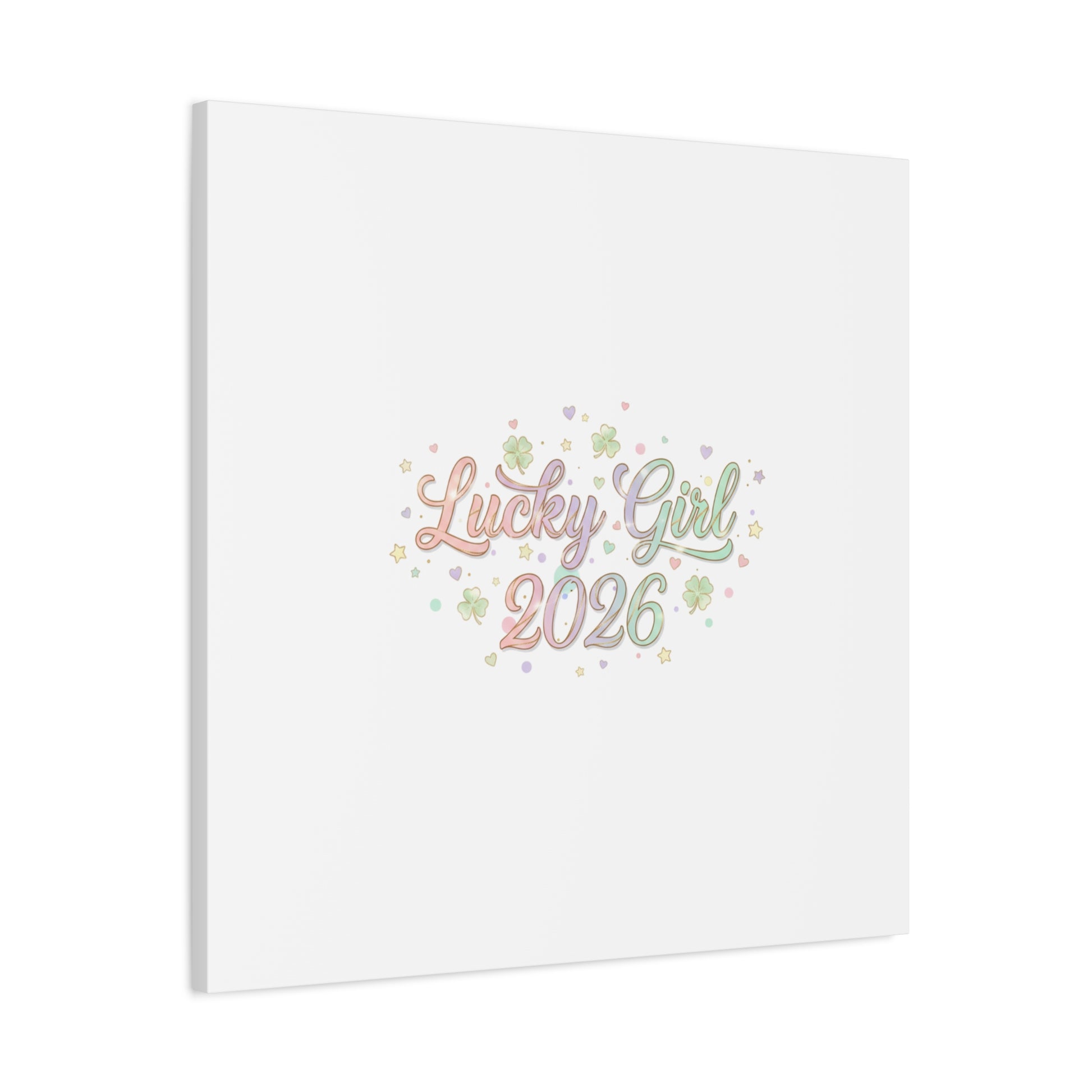 Lucky Girl 2026 Canvas | Manifest Luck, Lucky Charms Wall Art-Canvas-Haxberry-Printify