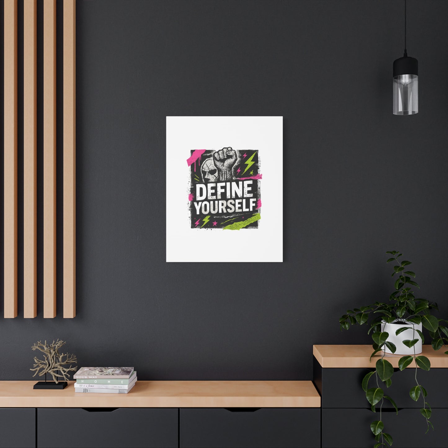 Define Yourself Canvas Wall Art — Bold Motivational Matte Print-Canvas-Haxberry-Printify