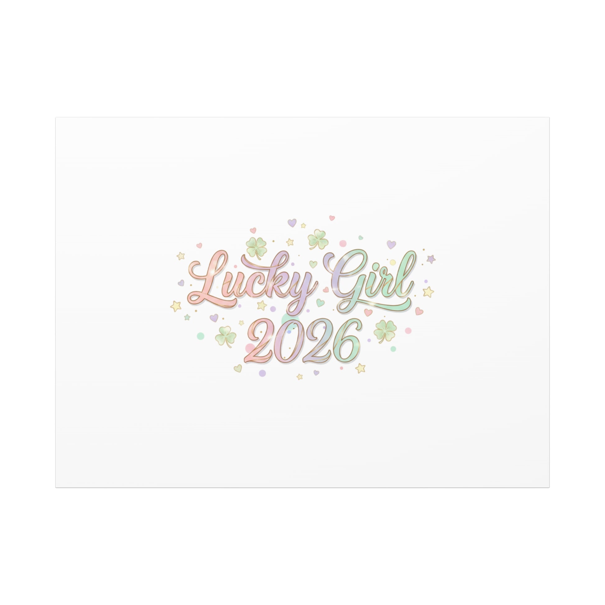Lucky Girl 2026 Canvas | Manifest Luck, Lucky Charms Wall Art-Canvas-Haxberry-Printify